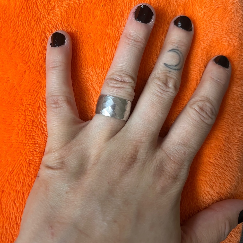 Silver Textured Ring - image 1